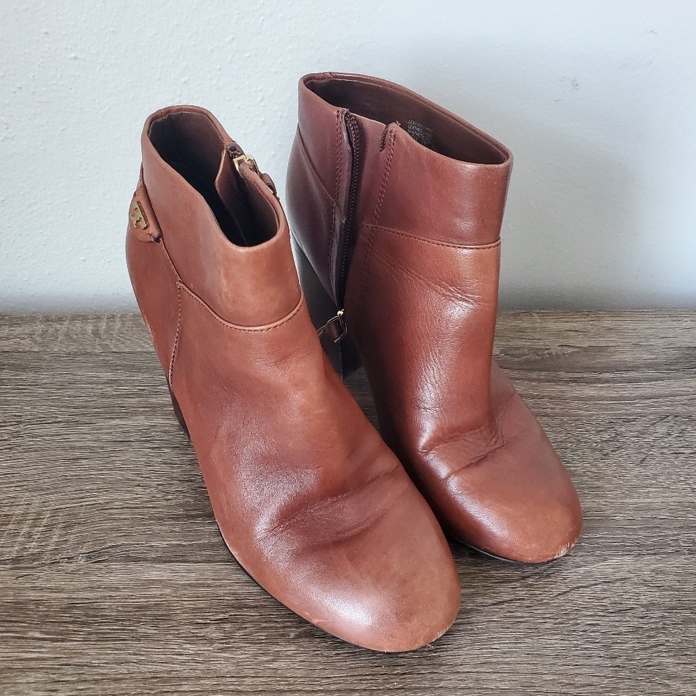 Tory Burch Brown Leather Heeled Ankle Booties